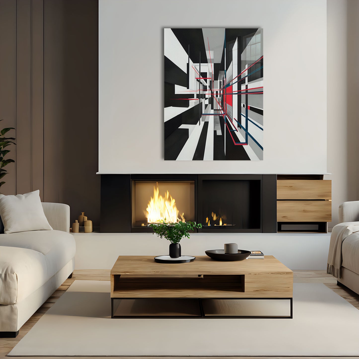 Absorbed is an original and exclusive contemporary abstract art, luxury artwork print, it's 12-colour Giclée printed, then hand mounted on to a luxury 10mm thick, high gloss acrylic panel with crystal clear diamond polished edges. On the back is an invisible floating subframe, giving a very modern and contemporary look that creates a dramatic focal point. Image 3.