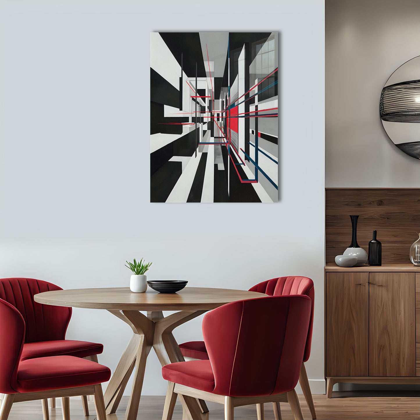 Absorbed is an original and exclusive contemporary abstract art, luxury artwork print, it's 12-colour Giclée printed, then hand mounted on to a luxury 10mm thick, high gloss acrylic panel with crystal clear diamond polished edges. On the back is an invisible floating subframe, giving a very modern and contemporary look that creates a dramatic focal point. Image 4.