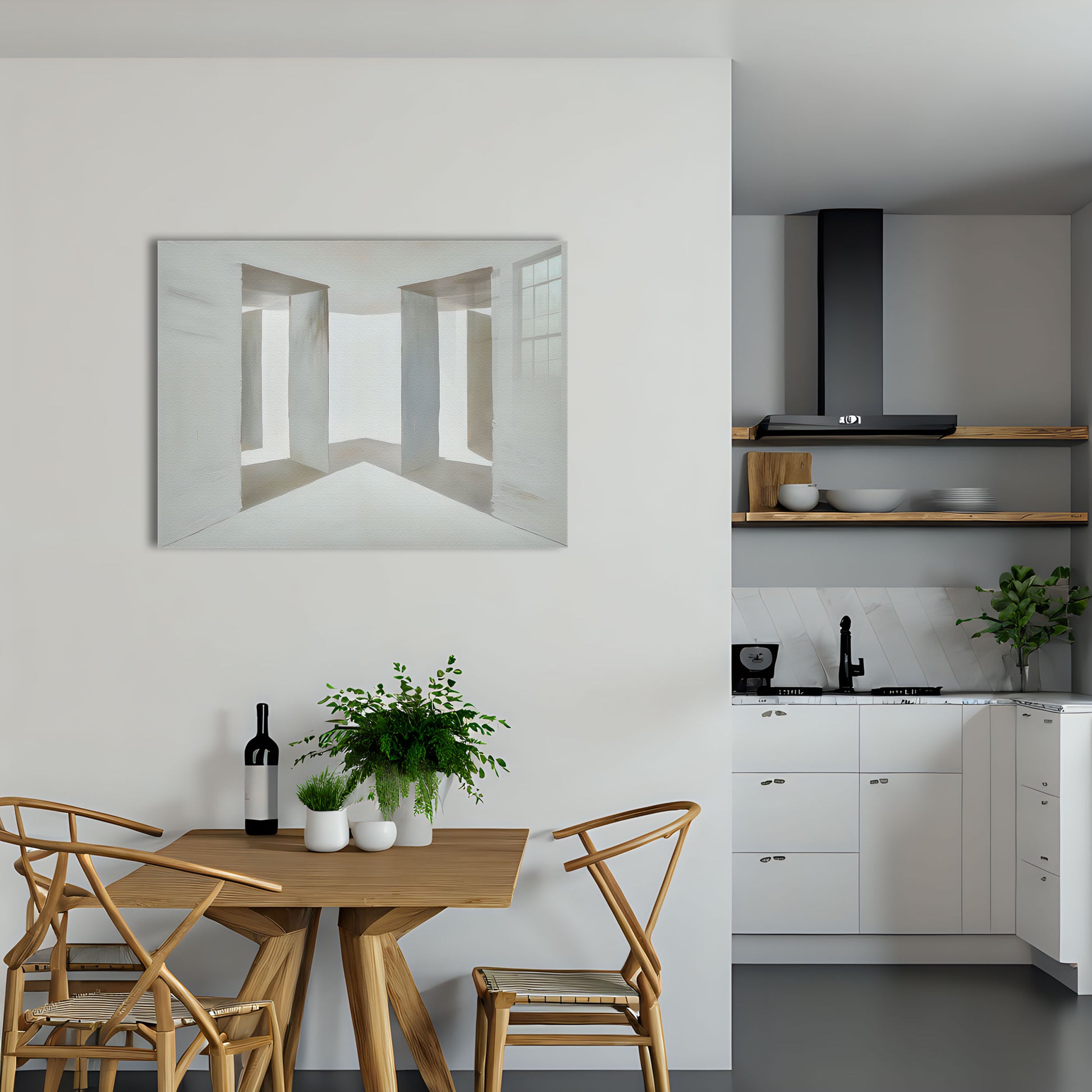 50/50 is an original and exclusive contemporary art luxury artwork print, it's 12-colour Giclée printed, then hand mounted on to a luxury 10mm thick, high gloss acrylic panel with crystal clear diamond polished edges. On the back is an invisible floating subframe, giving a very modern and contemporary look that creates a dramatic focal point. Image 5.