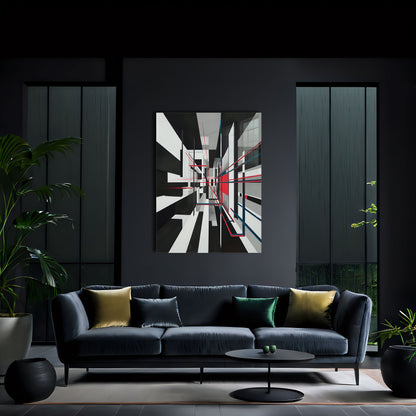 Absorbed is an original and exclusive contemporary abstract art, luxury artwork print, it's 12-colour Giclée printed, then hand mounted on to a luxury 10mm thick, high gloss acrylic panel with crystal clear diamond polished edges. On the back is an invisible floating subframe, giving a very modern and contemporary look that creates a dramatic focal point. Image 2.